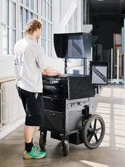 Digi Tech working at The Lab in Copenhagen, using an Eizo screen with carbon fibre sun hood.  